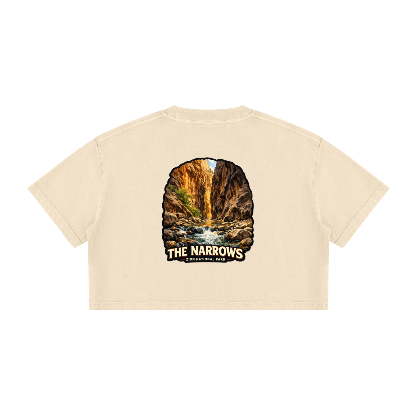 The Narrows  |  I did'um National Parks Collection  |  Women's Mineral Wash Cotton Crop T-Shirt