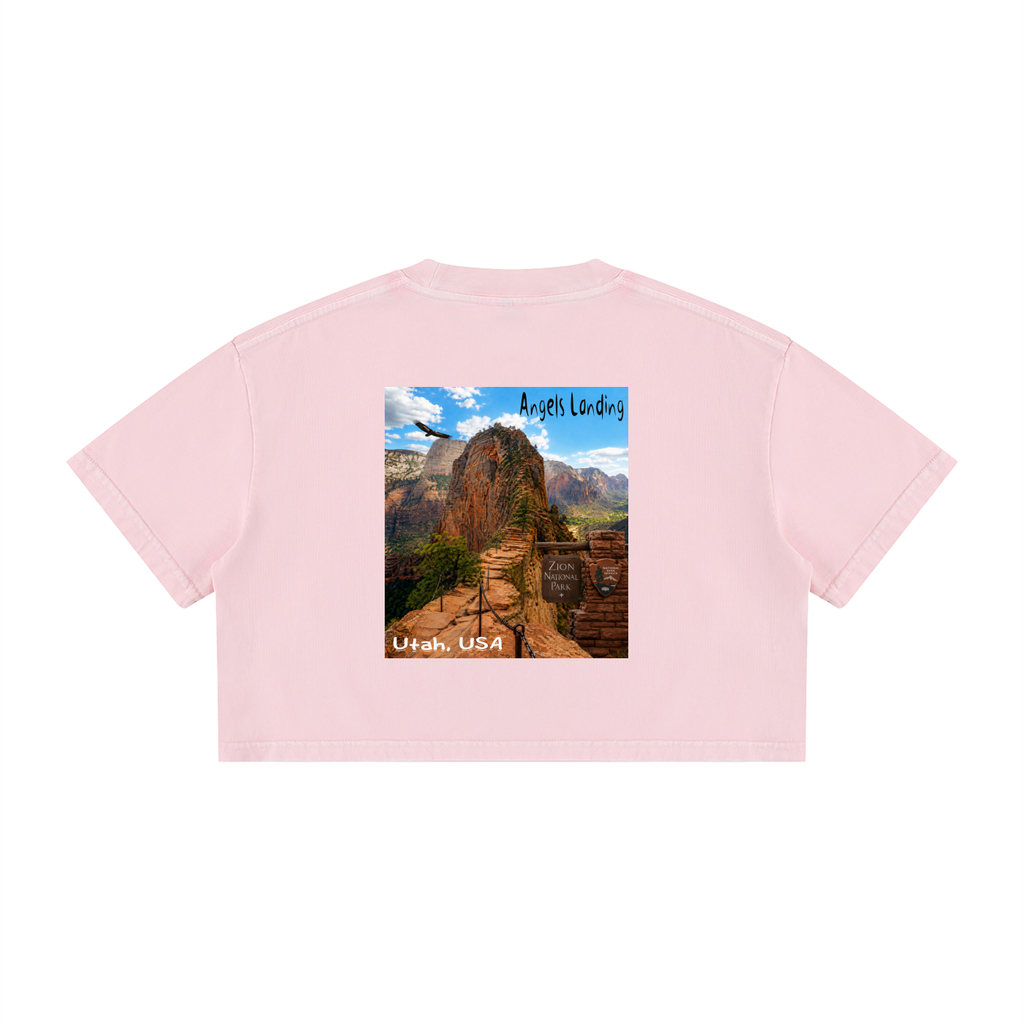 Angels Landing  |  I did'um National Parks Collection  |   Women's Mineral Wash Cotton Crop T-Shirt