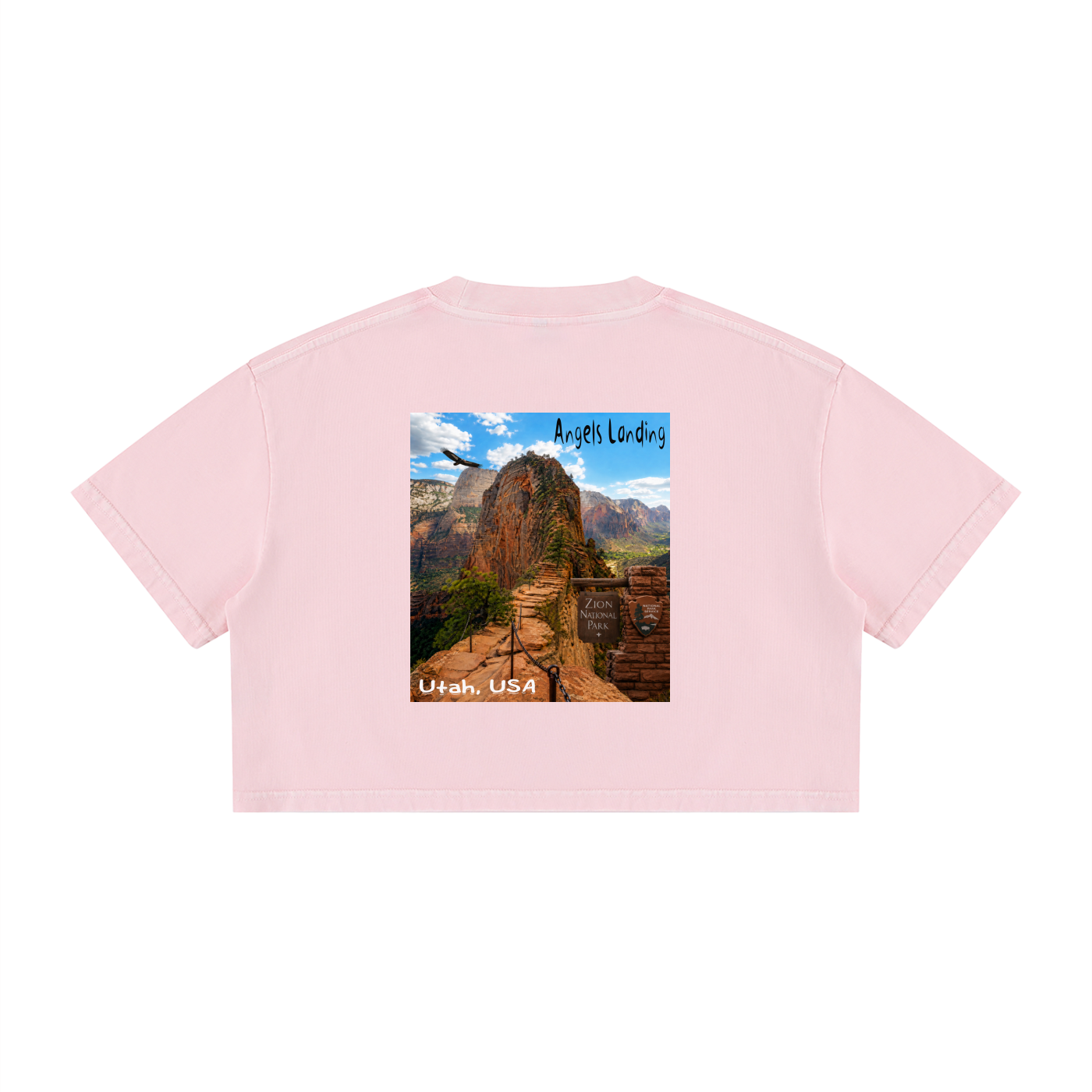 Angels Landing  |  I did'um National Parks Collection  |   Women's Mineral Wash Cotton Crop T-Shirt