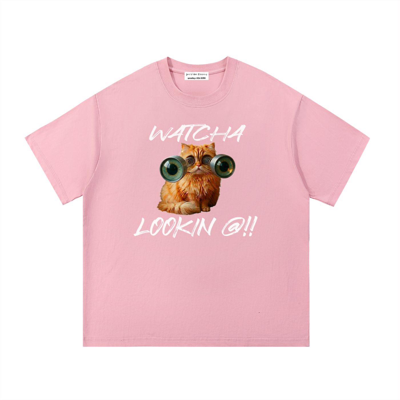 "Watcha Lookin' @!!" Custom Graphic T-Shirt | Slinky-Eye Orange Persian Cat