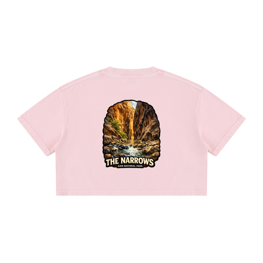 The Narrows  |  I did'um National Parks Collection  |  Women's Mineral Wash Cotton Crop T-Shirt