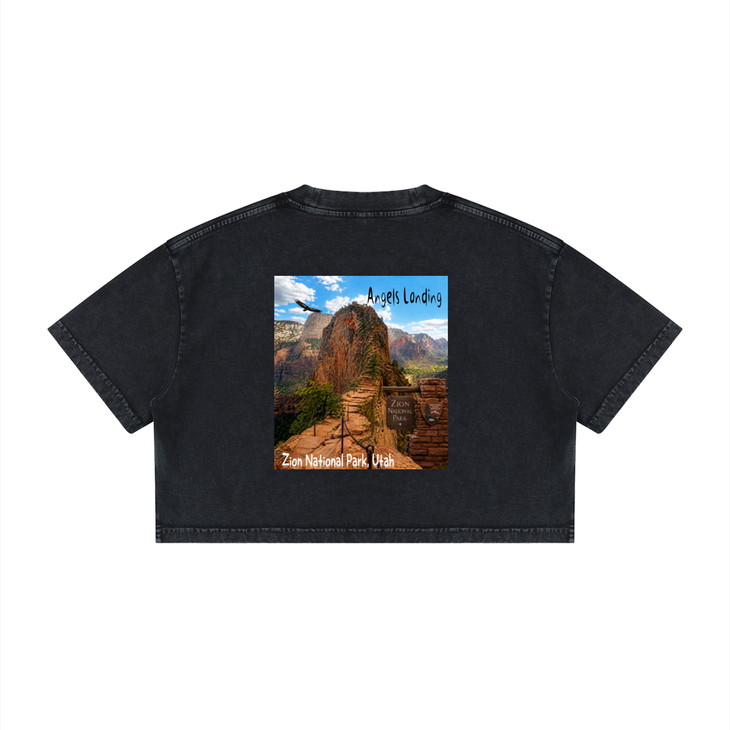 Angels Landing  |  I did'um National Parks Collection  |   Women's Mineral Wash Cotton Crop T-Shirt