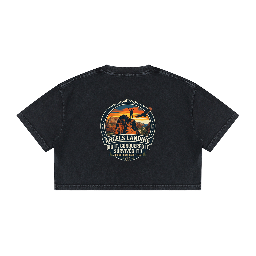 Angels Landing Badge of Honor Tee  |  "did it, conquered it, Survived it!!" |  Female Silhouette   |   100%Cotton Tshirt