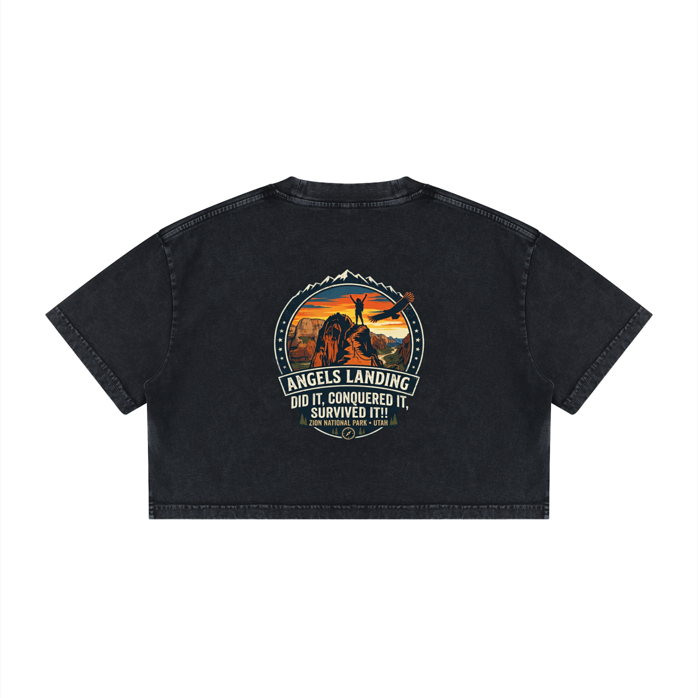 Angels Landing Badge of Honor Tee  |  "did it, conquered it, Survived it!!" |  Female Silhouette   |   100%Cotton Tshirt