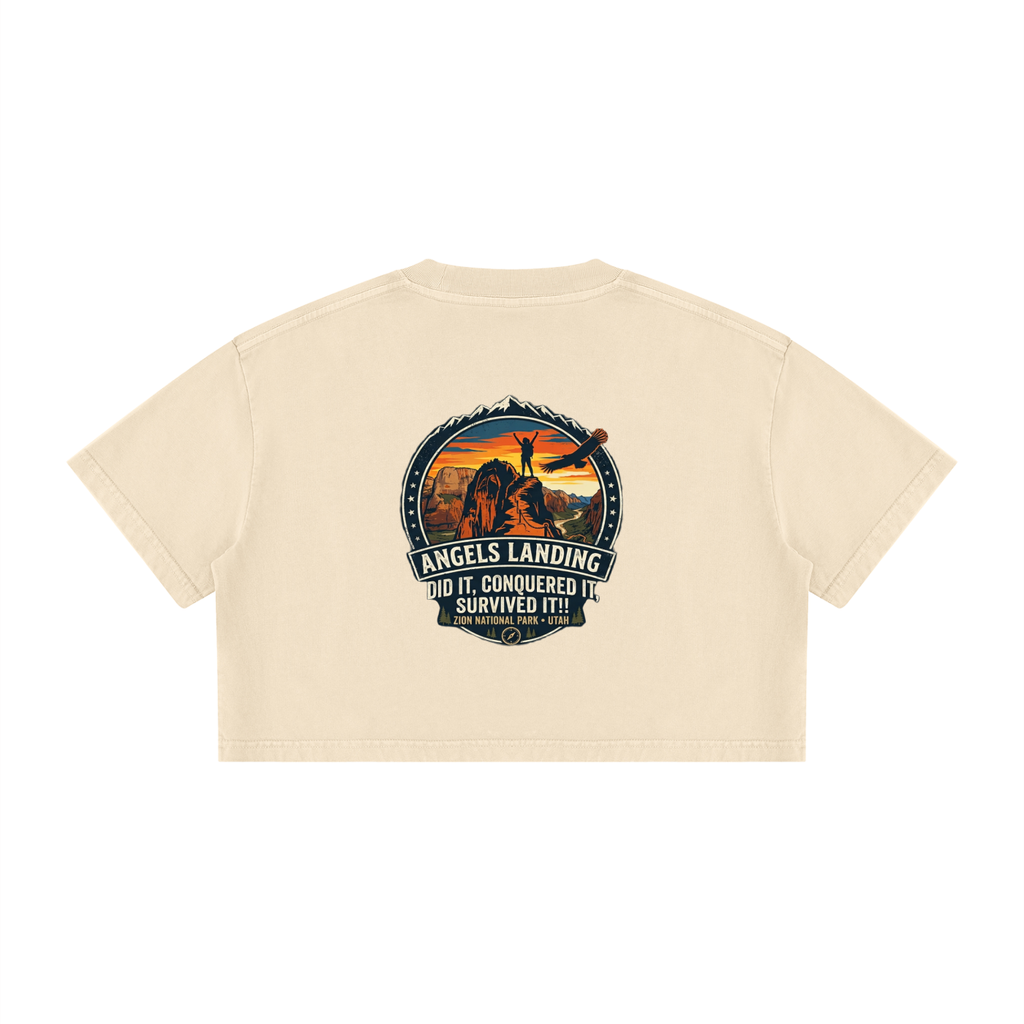 Angels Landing Badge of Honor Tee  |  "did it, conquered it, Survived it!!" |  Female Silhouette   |   100%Cotton Tshirt