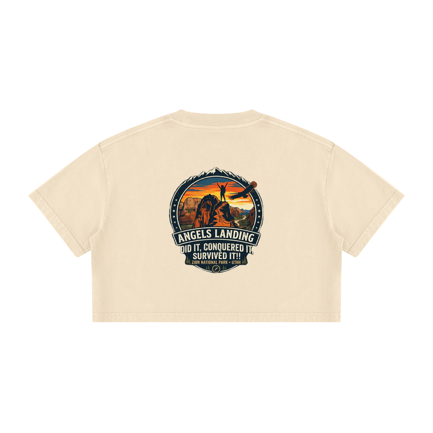 Angels Landing Badge of Honor Tee  |  "did it, conquered it, Survived it!!" |  Female Silhouette   |   100%Cotton Tshirt