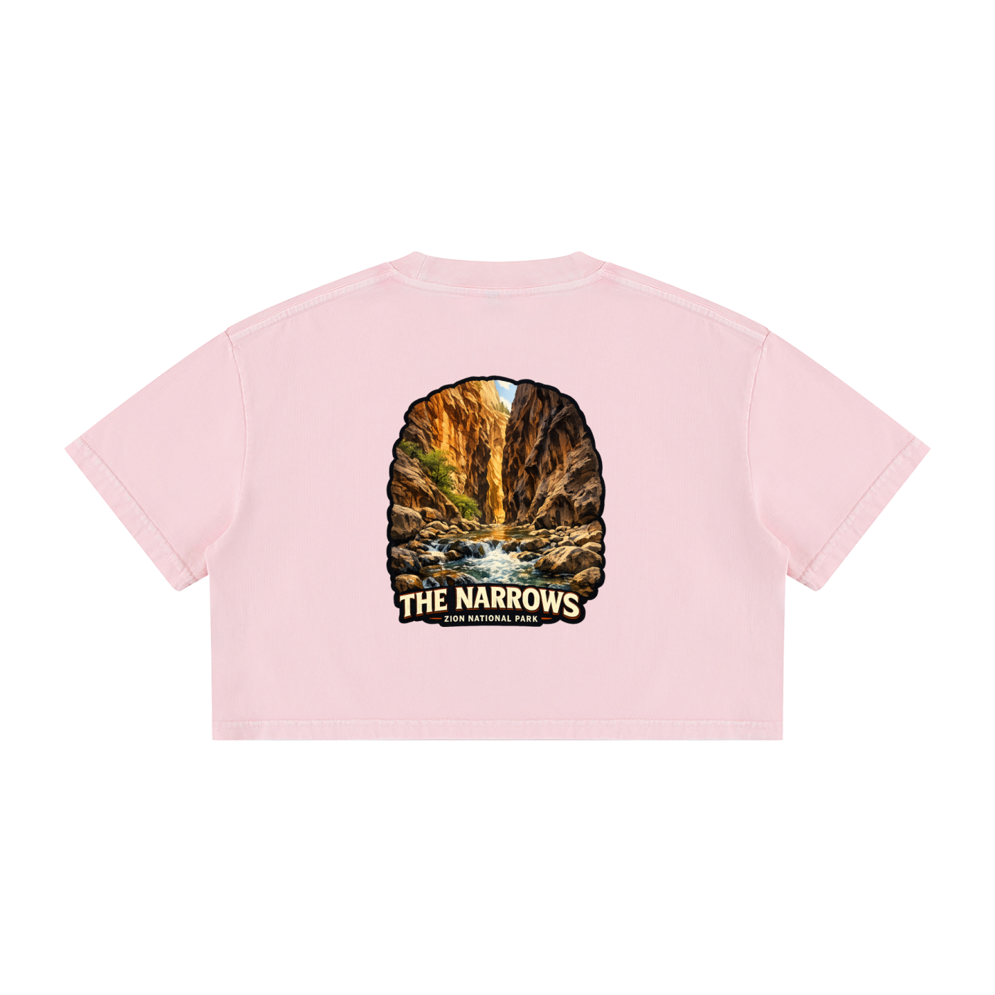 The Narrows  |  I did'um National Parks Collection  |  Women's Mineral Wash Cotton Crop T-Shirt