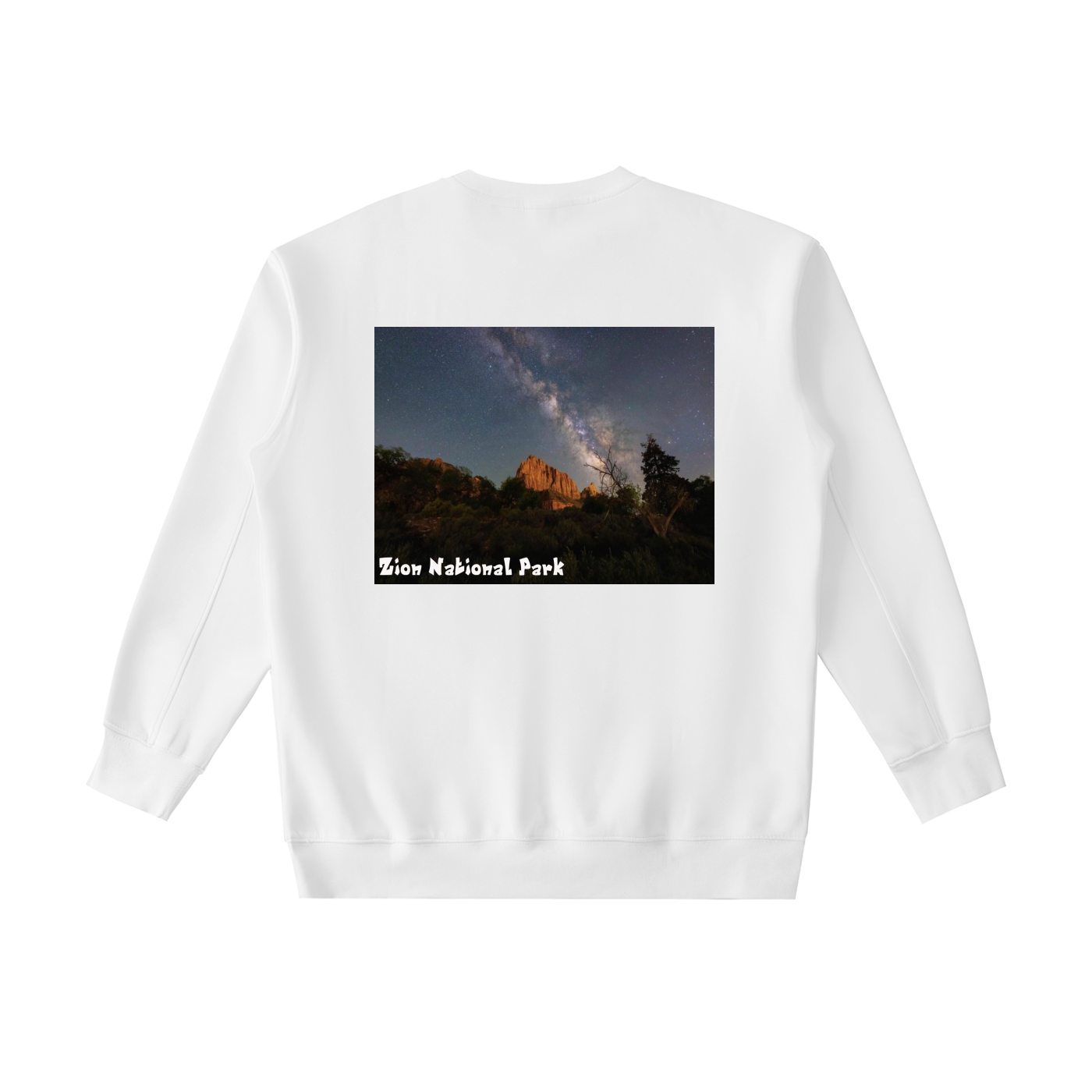 Milky Way Over The Watchman Heavyweight Sweatshirt   |   National Park Dark Sky Collection  |   Unisex Stargazing Sweatshirt