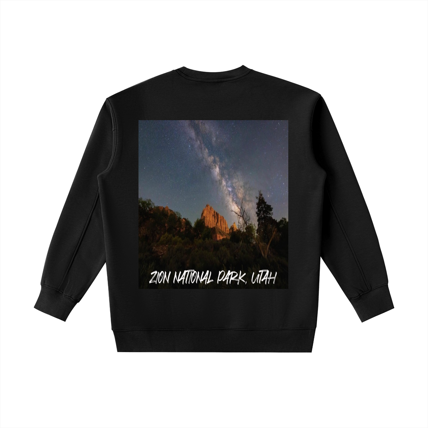 Milky Way Over The Watchman Heavyweight Sweatshirt   |   National Park Dark Sky Collection  |   Unisex Stargazing Sweatshirt