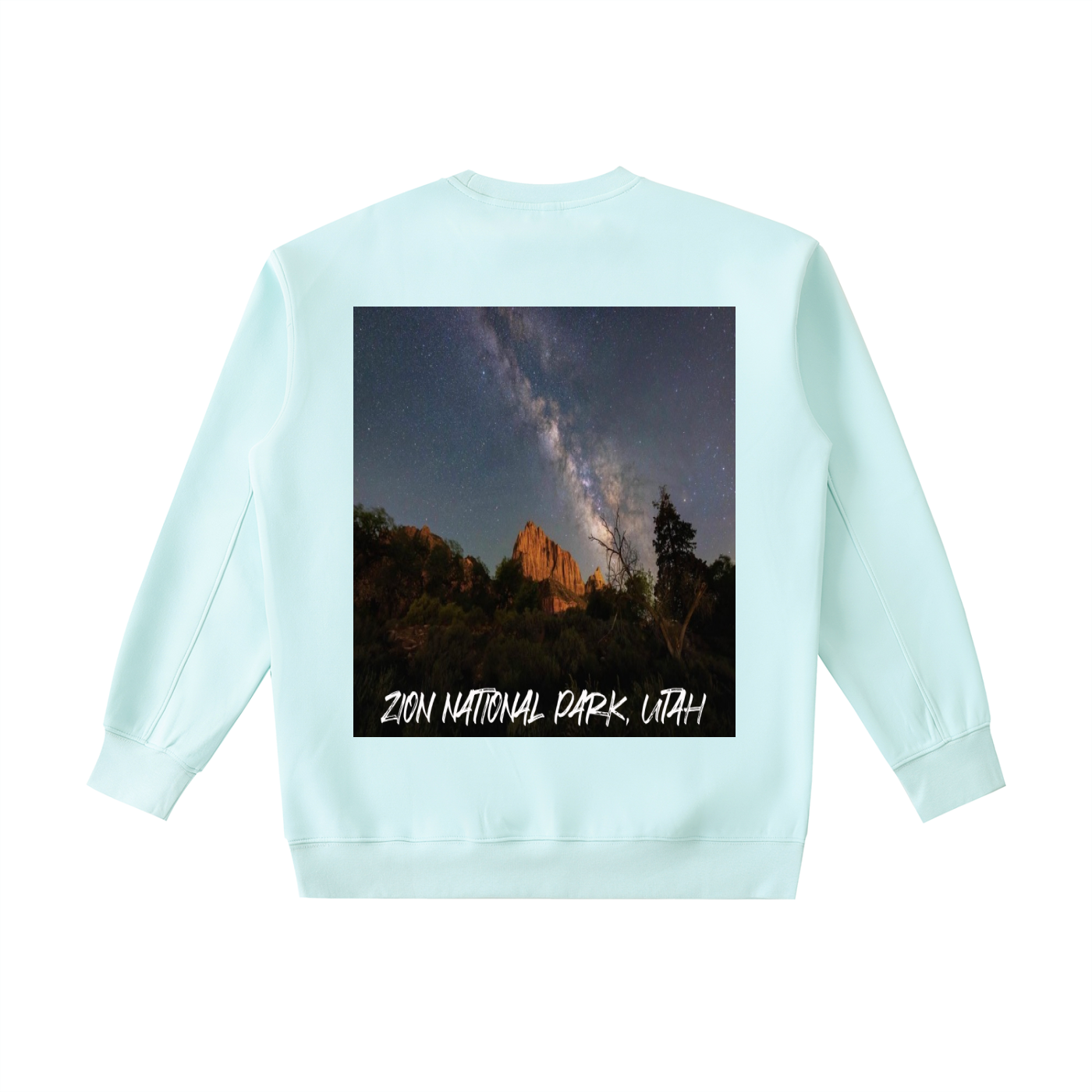 Milky Way Over The Watchman Heavyweight Sweatshirt   |   National Park Dark Sky Collection  |   Unisex Stargazing Sweatshirt