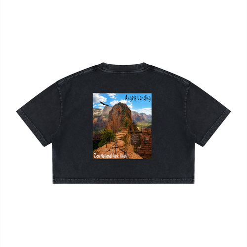 Angels Landing  |  I did'um National Parks Collection  |   Women's Mineral Wash Cotton Crop T-Shirt