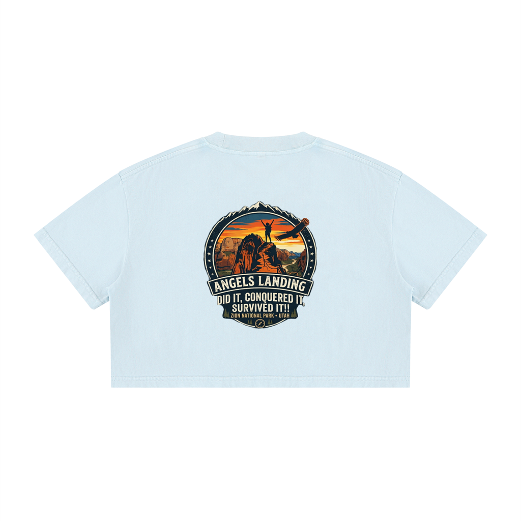Angels Landing Badge of Honor Tee  |  "did it, conquered it, Survived it!!" |  Female Silhouette   |   100%Cotton Tshirt