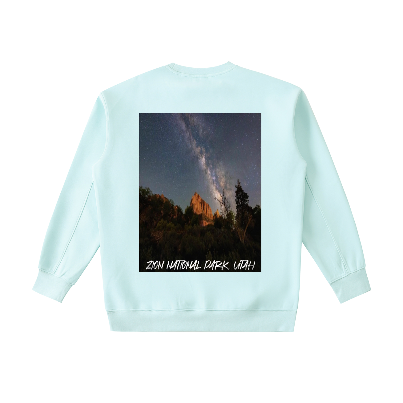 Milky Way Over The Watchman Heavyweight Sweatshirt   |   National Park Dark Sky Collection  |   Unisex Stargazing Sweatshirt