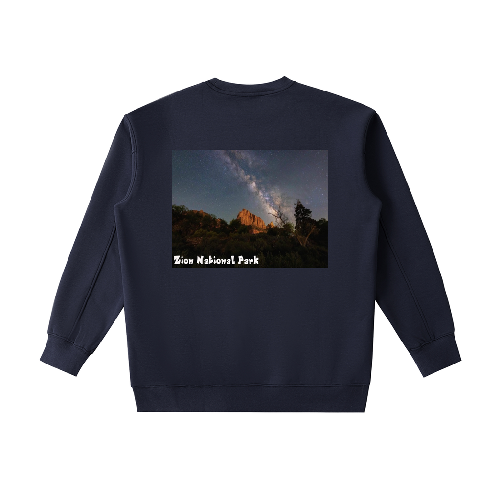 Milky Way Over The Watchman Heavyweight Sweatshirt   |   National Park Dark Sky Collection  |   Unisex Stargazing Sweatshirt