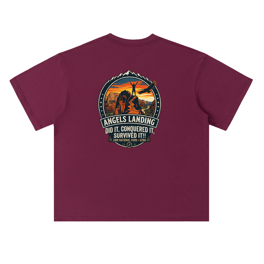 Angels Landing Badge of Honor Tee  |  "did it, conquered it, Survived it!!"  |  Male Silhouette  |     100%Cotton Tshirt