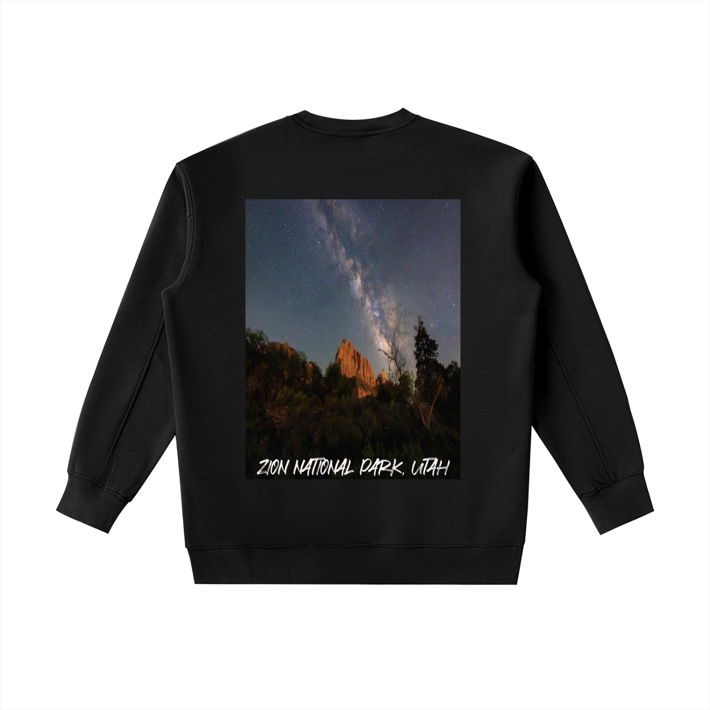 Milky Way Over The Watchman Heavyweight Sweatshirt   |   National Park Dark Sky Collection  |   Unisex Stargazing Sweatshirt