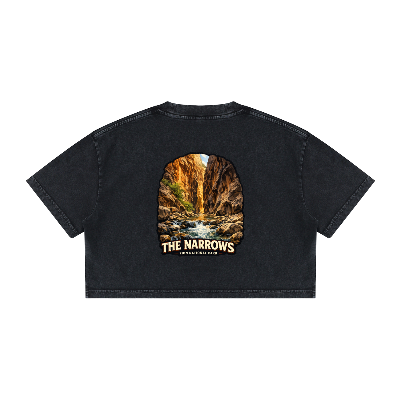 The Narrows  |  I did'um National Parks Collection  |  Women's Mineral Wash Cotton Crop T-Shirt