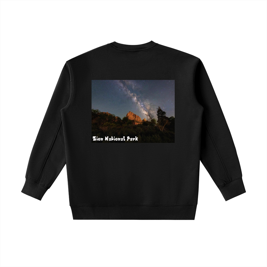 Milky Way Over The Watchman Heavyweight Sweatshirt   |   National Park Dark Sky Collection  |   Unisex Stargazing Sweatshirt