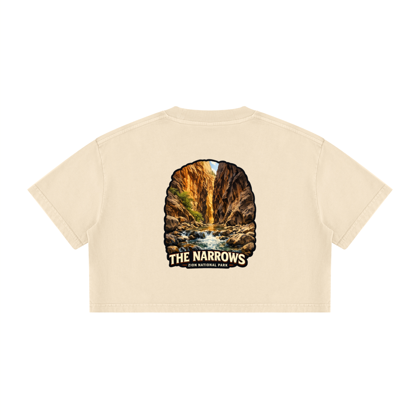 The Narrows  |  I did'um National Parks Collection  |  Women's Mineral Wash Cotton Crop T-Shirt