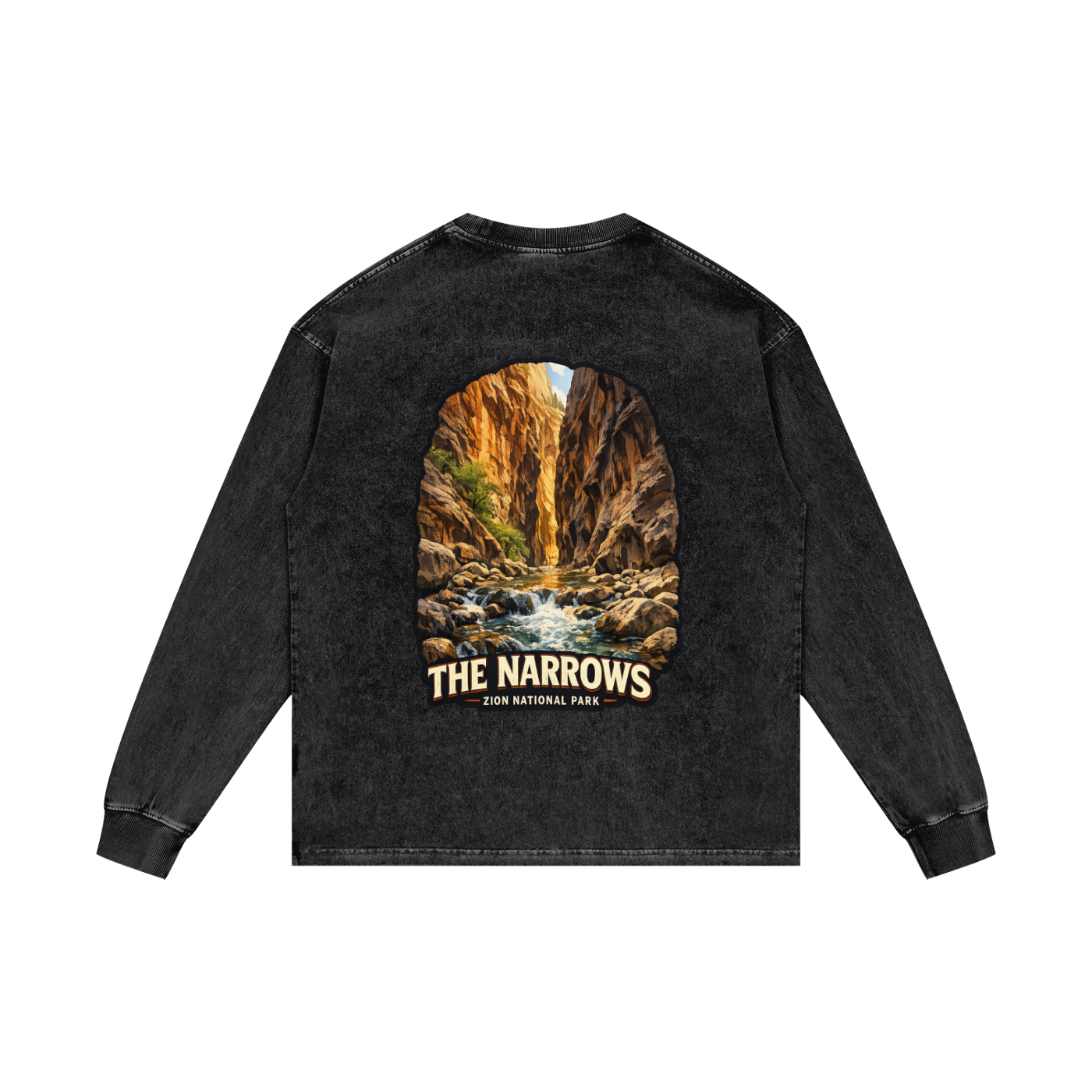 The Narrows  |  "I did'um"  National Parks Collection  |  Acid Wash Oversize Long Sleeve T-Shirt