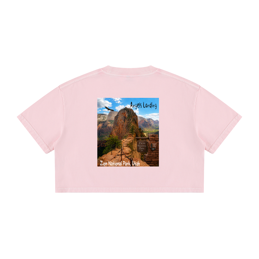 Angels Landing  |  I did'um National Parks Collection  |   Women's Mineral Wash Cotton Crop T-Shirt