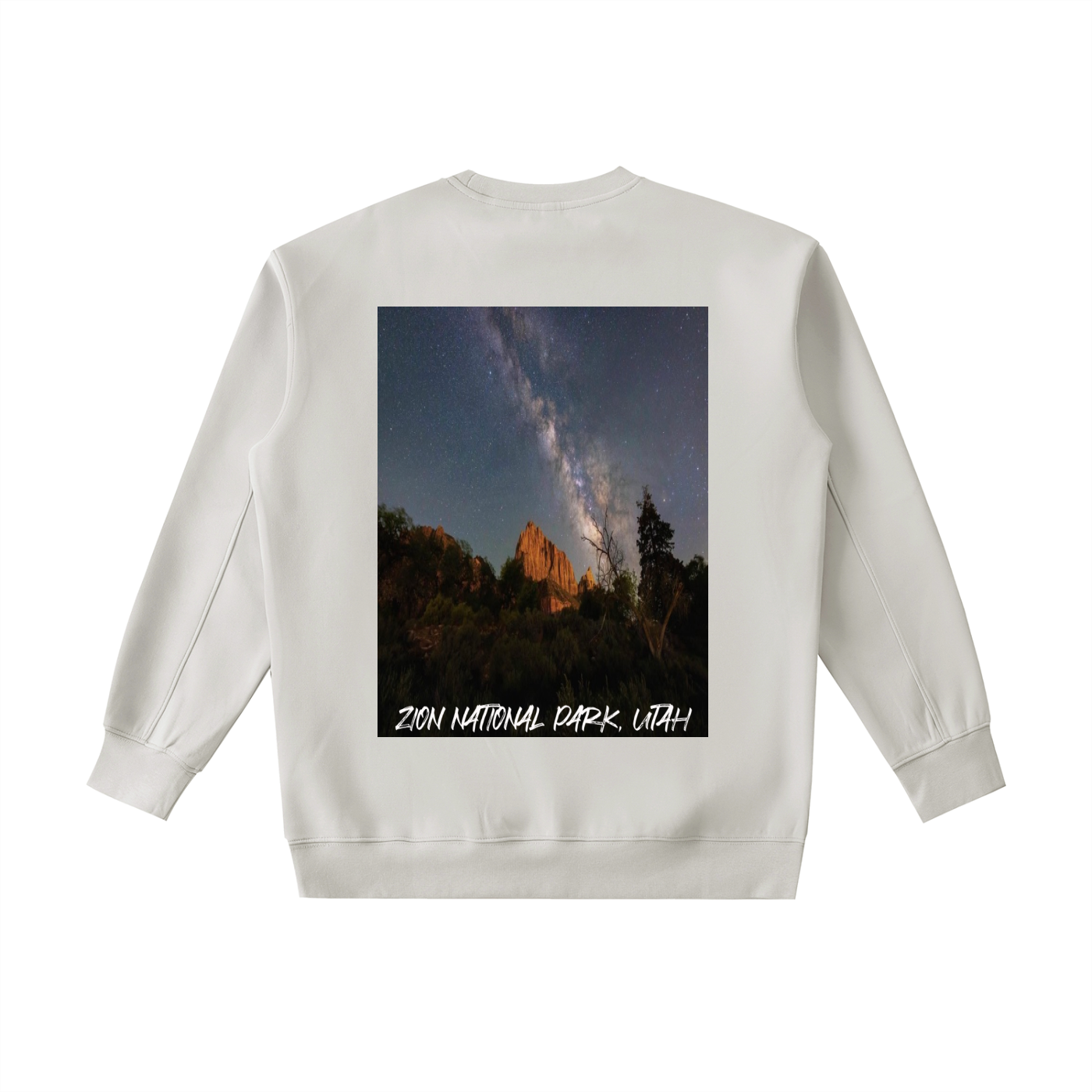 Milky Way Over The Watchman Heavyweight Sweatshirt   |   National Park Dark Sky Collection  |   Unisex Stargazing Sweatshirt