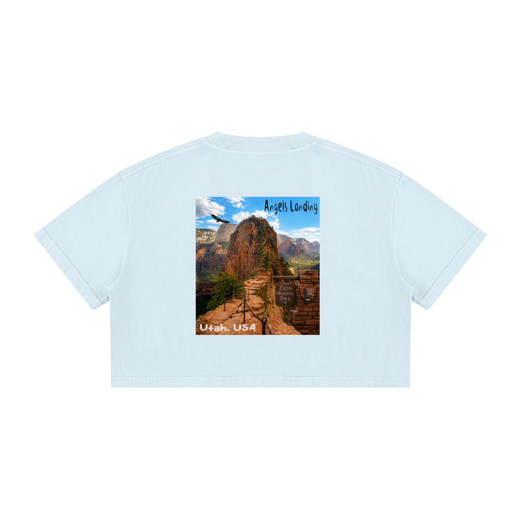 Angels Landing  |  I did'um National Parks Collection  |   Women's Mineral Wash Cotton Crop T-Shirt