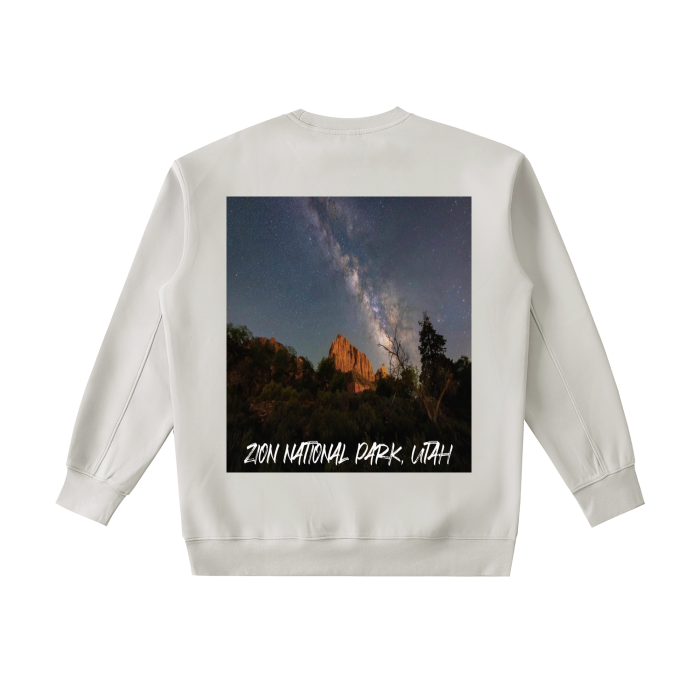 Milky Way Over The Watchman Heavyweight Sweatshirt   |   National Park Dark Sky Collection  |   Unisex Stargazing Sweatshirt