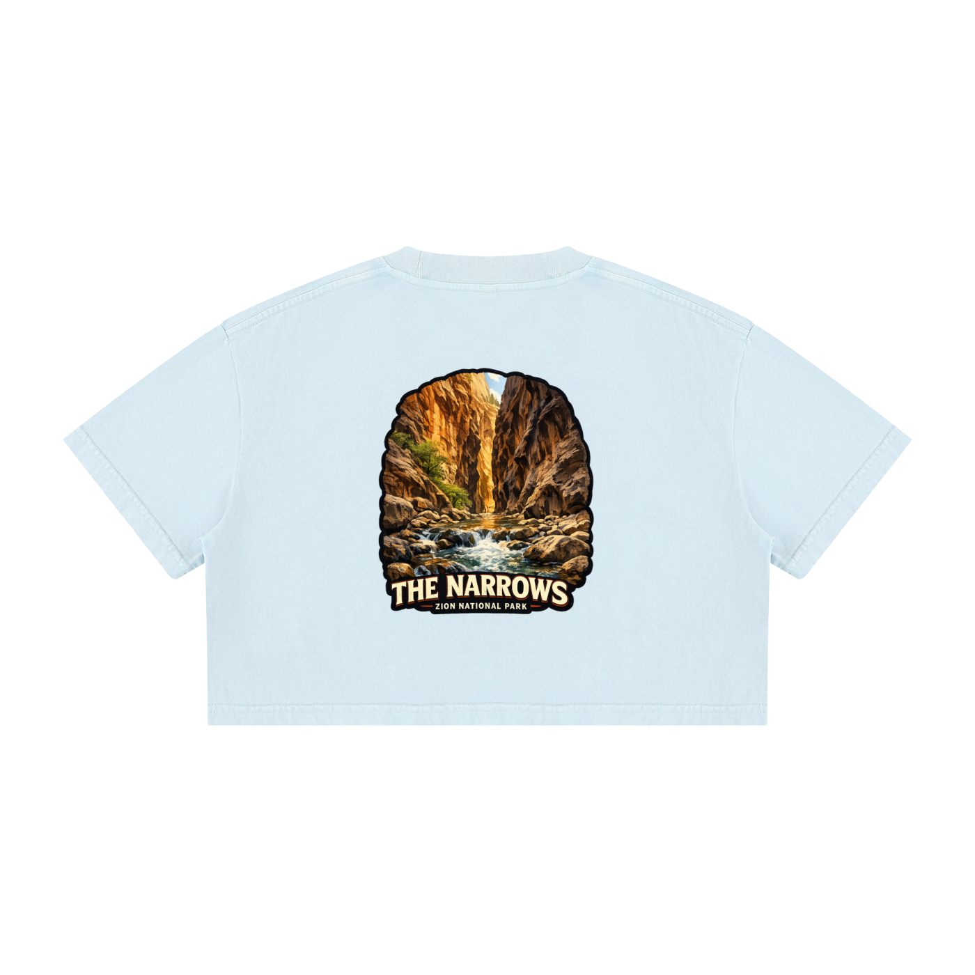 The Narrows  |  I did'um National Parks Collection  |  Women's Mineral Wash Cotton Crop T-Shirt